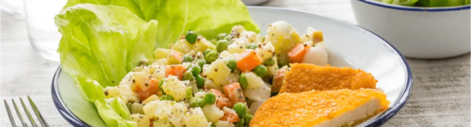 Vega schnitzels met frisse aardappelsalade