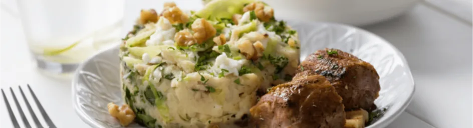 Puree met spitskool en slavink