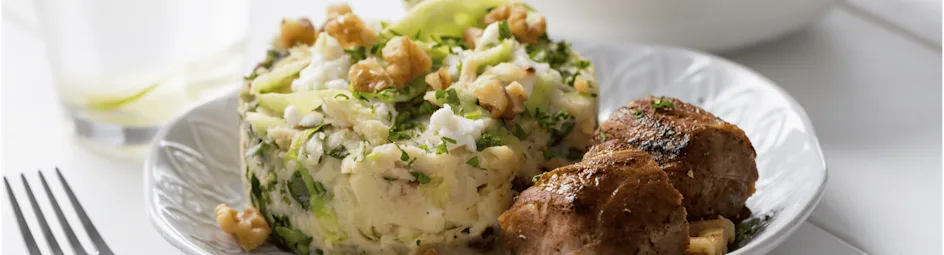 Puree met spitskool en slavink