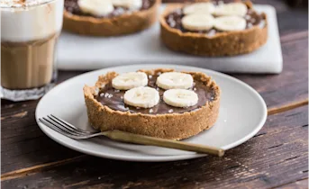 Chocoladetaartjes met banaan en toffee