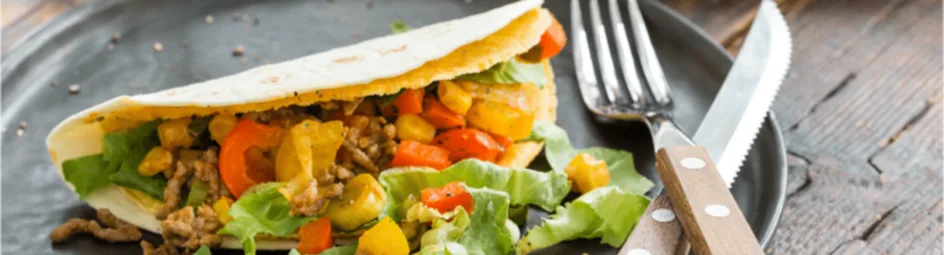 Dubbeldekker-taco's met maïs en gehakt