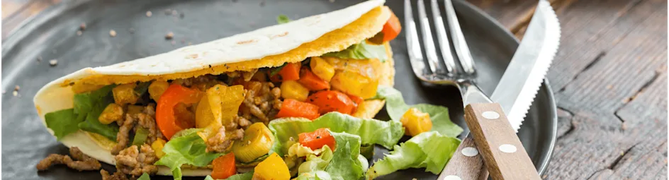 Dubbeldekker-taco's met maïs en gehakt