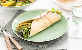 Wraps met snijbonen en gerookte kip
