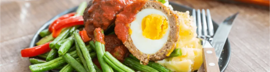 Vlaamse gehaktballen met aardappelpuree en boontjes