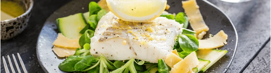 Courgette-carpaccio met skrei