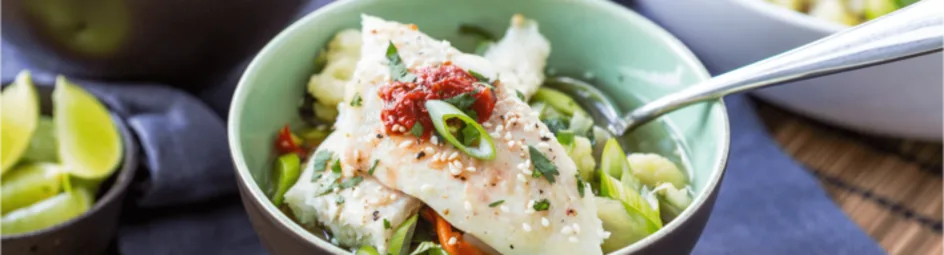Pangasiusfilet in Oosterse groentebouillon