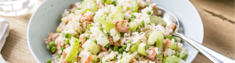 Risotto met bleekselderij en Hollandse garnaaltjes