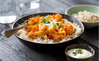 Pompoencurry met meergranenrijst