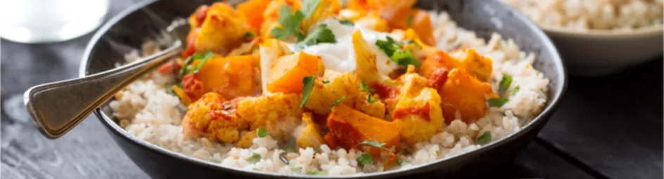 Pompoencurry met meergranenrijst