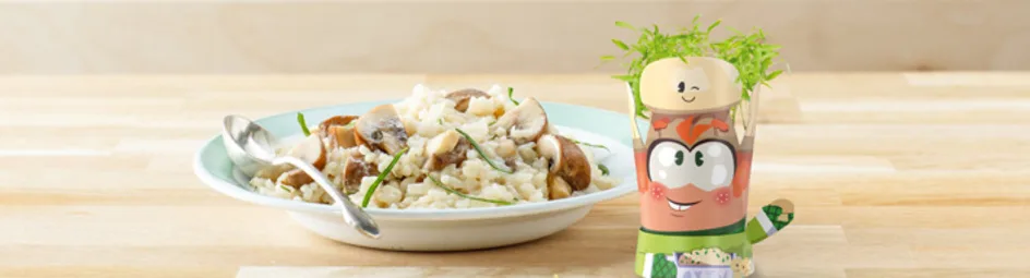 Italiaanse risotto met champignons en kervel
