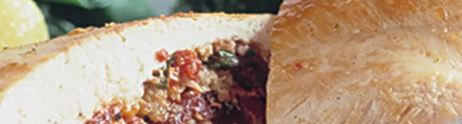 Gevulde kipfilet op z'n Italiaans met spinazie