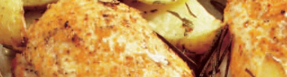 Pikante kipfilet met geroosterde aardappel en spinazie