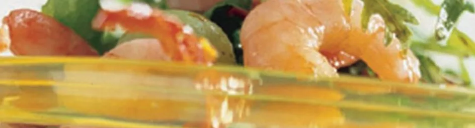 Garnalensalade met rauwe ham