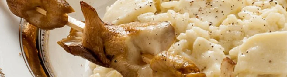 Witte risotto met oesterzwammen