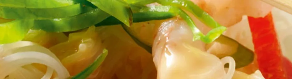 Mihoen met grote garnalen en ERU Balans Sambal