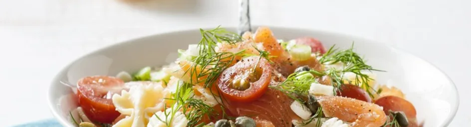 Lauwe pastasalade met gerookte zalm van Karsten Straatman