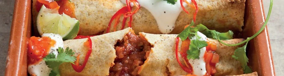 Enchilada's met rundergehakt en kidneybonen