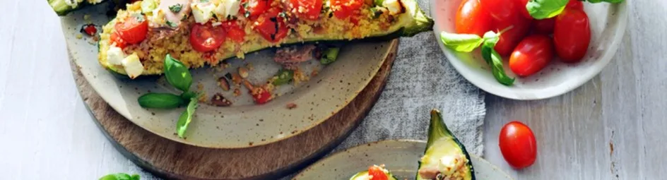 Gevulde courgette met couscous en tonijn