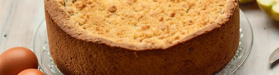 Fruitige appelkruimeltaart