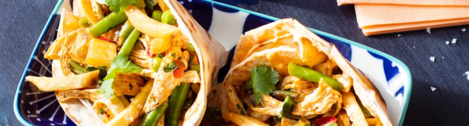 Wraps met kip en groenten