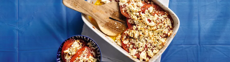 Tomaten met feta en oregano uit de oven