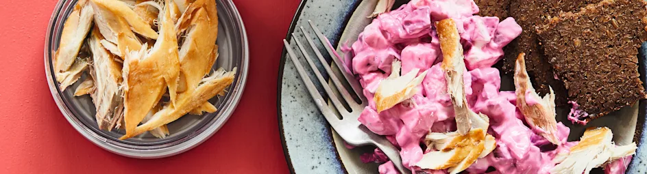 Bietensalade met Skyr en makreel
