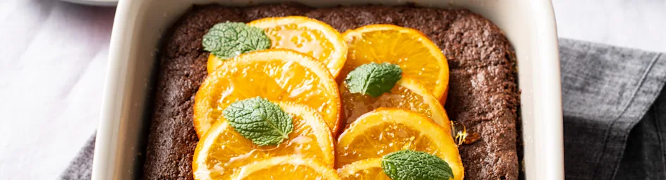 Chocoladetaart met gekonfijte sinaasappel