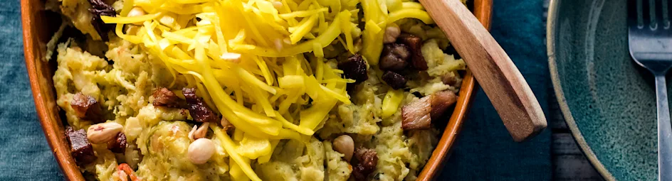 Spitskoolstamppot met wittekoolsalade