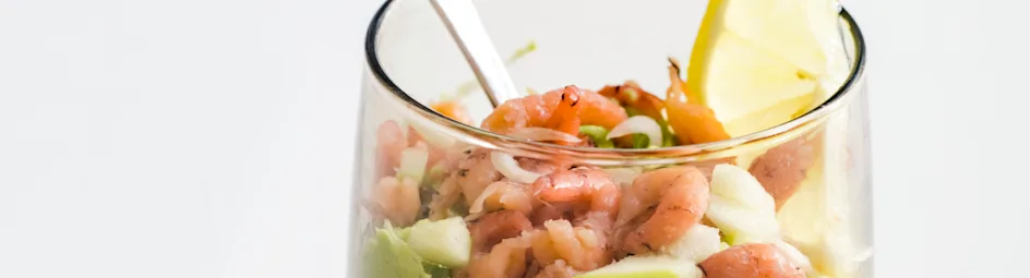 Hollandse garnalen op avocadomousse