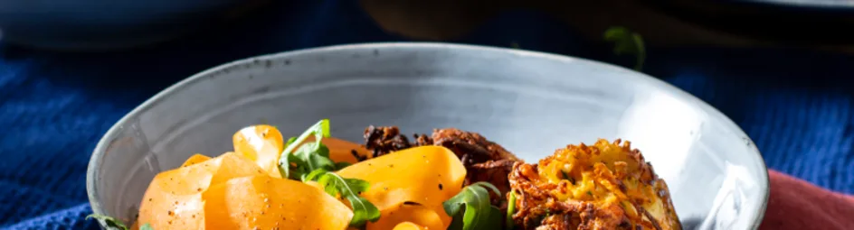 Herfstsalade met wortelkoekjes