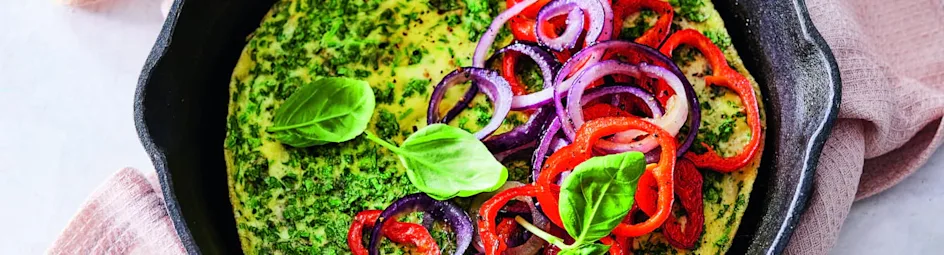 Kruidenomelet met paprika en ui