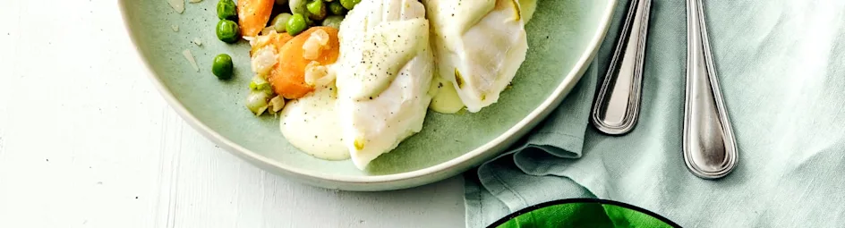 Gesmoorde groenten met kabeljauw