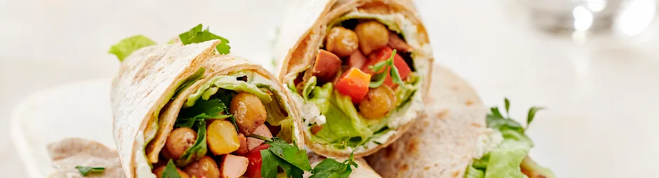 Wraps met roomkaas en kikkererwten