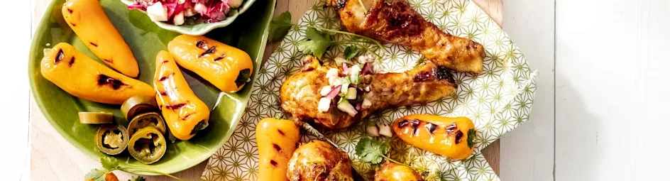 Drumsticks met huisgemaakte rub en Mexicaanse ananas-salsa