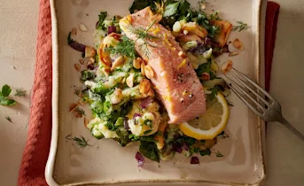 Andijviestamppot met pastinaak en zalm