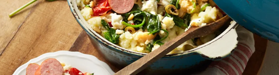 Italiaanse spinaziestamppot