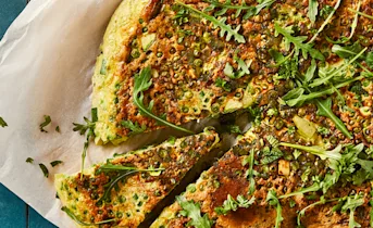 Frittata met erwten, courgette & citroen