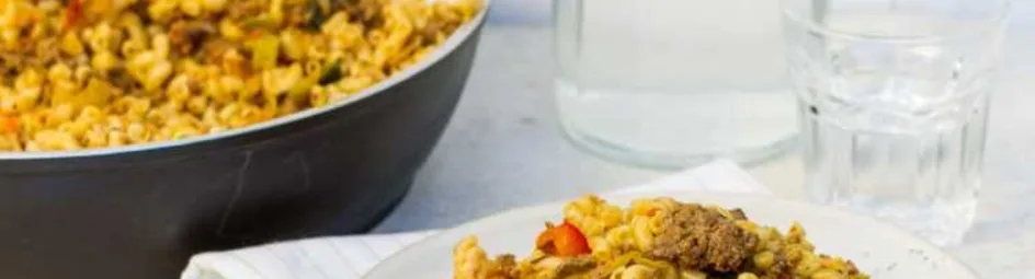 Macaroni met Italiaanse roerbakgroente