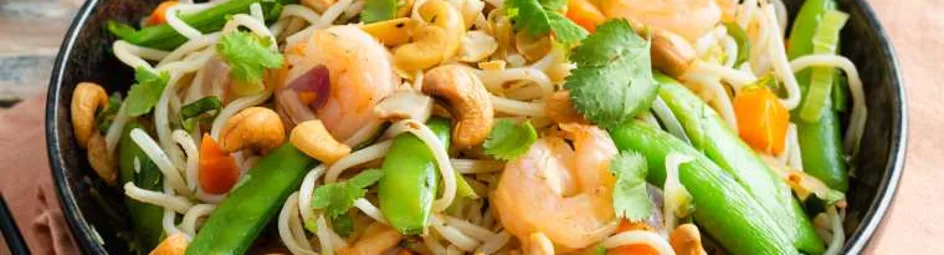 Noodles met wokgarnalen