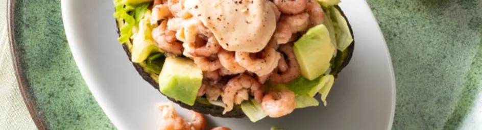 Garnalencocktail met avocado en pittige saus