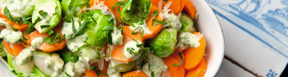 Gestoomde wintergroente met peterseliepesto