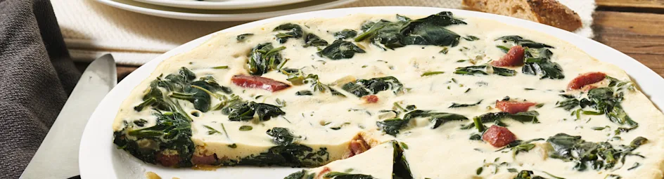 Frittata met spinazie en cervelaat