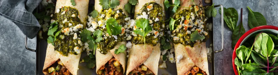 Enchilada’s met spinazie en vegetarische kip