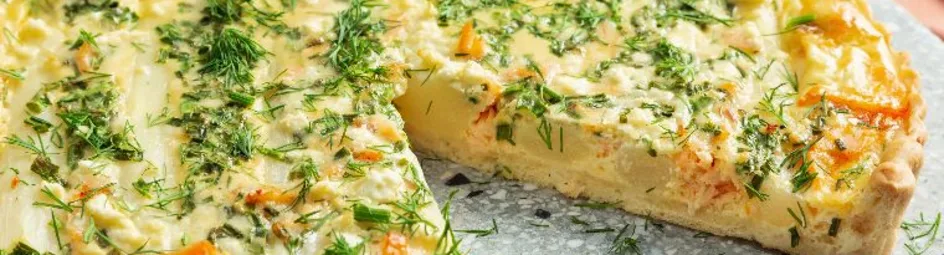 Frittata met warm gerookte zalm