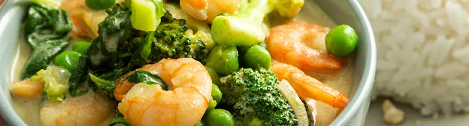 Groene groenten curry