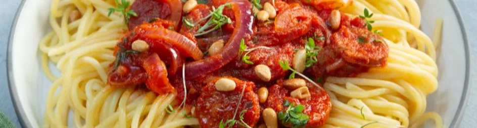 Pittige spaghetti met chorizo