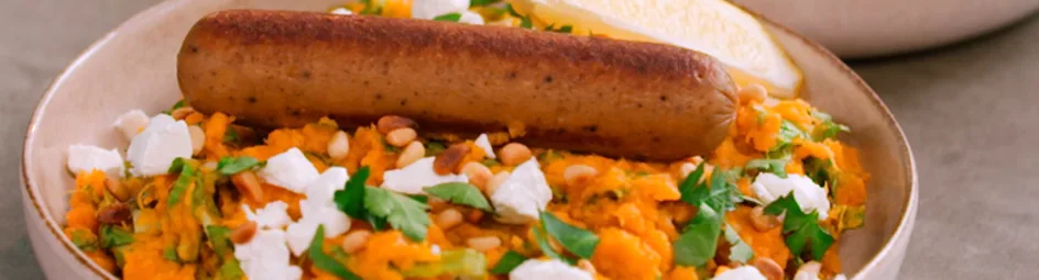 Zomerse andijviestamppot met zoete aardappel