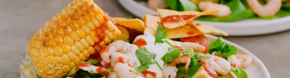 Mexicaanse salade met garnalen