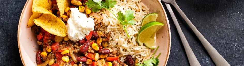 Chili con carne met limoen-korianderrijst