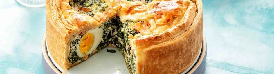 Spinazietaart met zalm